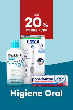 Pordutos para Higiene Oral com destaque promocional de at&eacute; 20% sobre pre&ccedil;o de Venda ao P&uacute;blico Recomendado